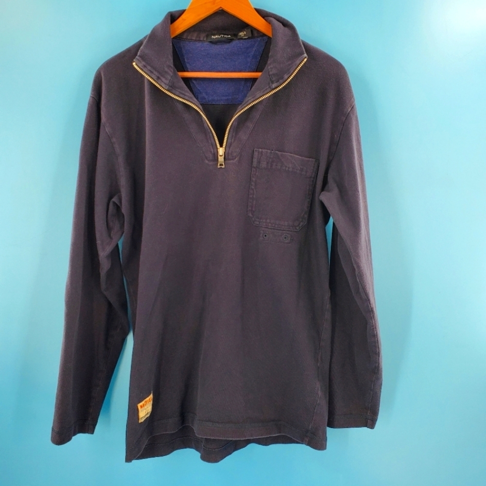 Nautica navy blue cotton pullover